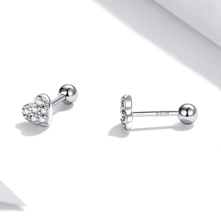Bamoer 925 Sterling Silver Brilliant Star Earrings for Women Tiny Butterfly Stud Earrings Snowflake Girl Ear Studs Fine Jewelry