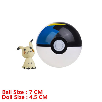 Pokemon Pokeball With Cartoon Movie Anime Figure Pikachu Charmander Eevee Squirtle Vulpix Quality Pet Action Model Toys Gifts