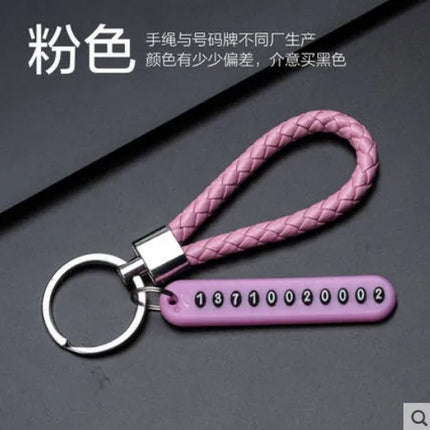 New Anti-lost Car Keychain Woven Number Plate Mobile Phone Number Key Chain Best Gift Jewelry K4209
