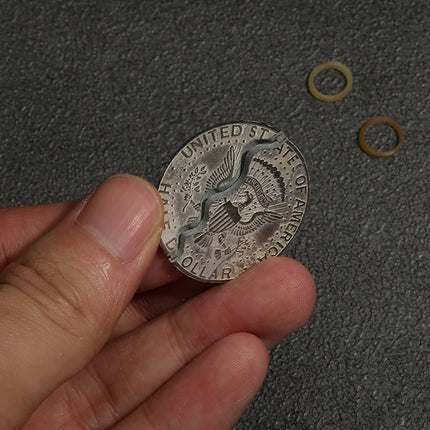 Bite Coin Half Dollar Magic Coin In Beer Bottle Two Folding Coin Magic Tricks Magic Pocket Bite Out Restore Coin Magic Props