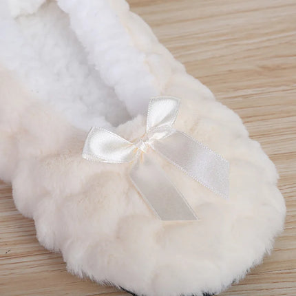 Fluffy Female Floor Slipper Women's Winter Faux Fur Plush Grip Soft Sole Cute Funny Indoor Home hairy Love Heart House Shoe Warm
