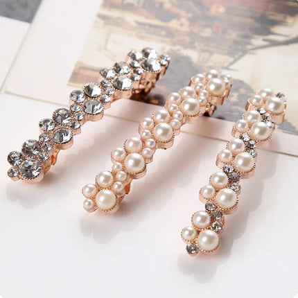 Crystal Pearl Hair Clips / Pinces Perles Cristal