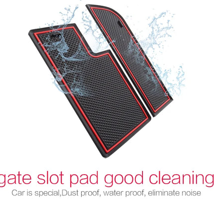 for VW Volkswagen POLO MK6 AW 2018 - 2023 Anti-slip Gate Slot Mat Car Door Groove Cup Pad Interior Accessories