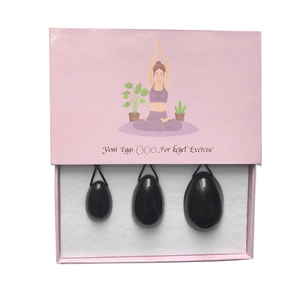 Obsidian Yoni Egg Massage Ball Set Natural Stone Jade Eggs Women Vaginal Kegel Massager Vaginal Muscle Tighten yoni massage wand