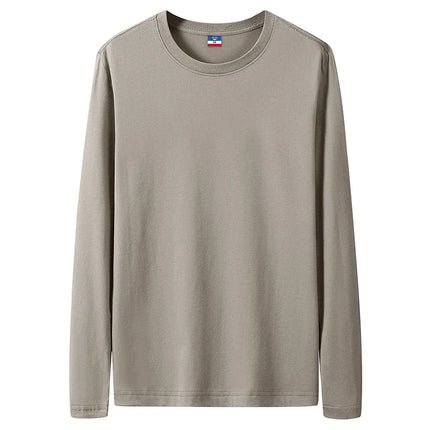 Fast Delivery T-Shirts Men Long Sleeves Tee Tops Male Autumn Plain Cotton T-shirts Plus Size 4XL 5XL Undershirts Man Clothing