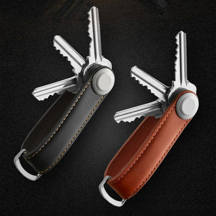 Car Key Pouch Bag Case Wallet Holder Chain Key Wallet Ring Organizer Smart Leather Keychain Collector Housekeeper EDC Pocket Key