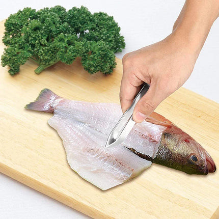 1pcs 430 Stainless Steel Fish Bone Tweezers Pincer Clip Puller Remover Tongs Fish Bone Plucking Clamp Kitchen Gadgets Tools