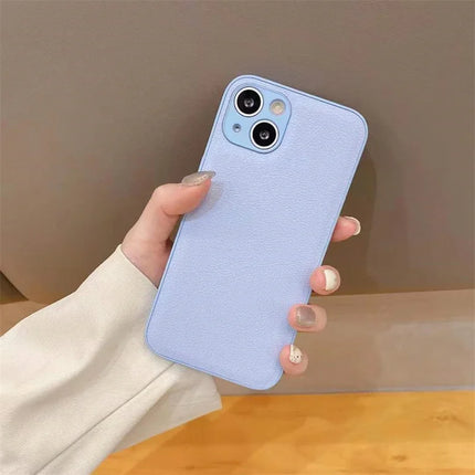 Korea Personalise Name Letters Leather PU Soft Phone Case For iPhone 15 14 13 12 11 Pro X XS Max XR 7 8 Plus Luxury Plain Cover