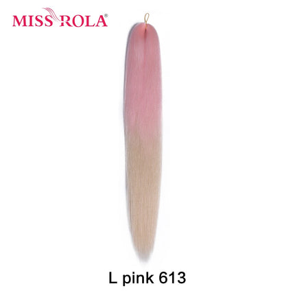 Miss Rola Synthetic 26 Inches 75g Kanekalon Hair Wholesale Bulk Braid Hair Extension Pre Stretched Pink Blonde Twist Jumbo Braid