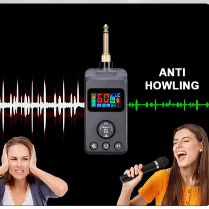 UHF Wireless Microphone AUX Use Microphone BT Recharging Anti Howling Effect Adjusted Echo Cancellation DSP Microphone