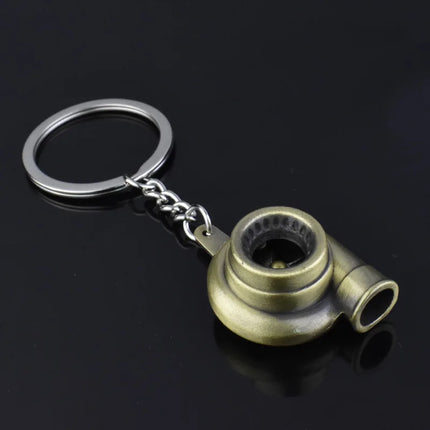 Creative Gear Head Keychain Speed Gearbox Keyring For Car Key Turbo Hub Brake Disc Pendant Shock Absorber Keys Holder Chain Ring