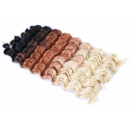 20“Deep Curly Synthetic Hair Deep Wave Bulk Crochet Braid Black Ombre Blue Brown Gray Green Purple Color Twist Braiding Hair