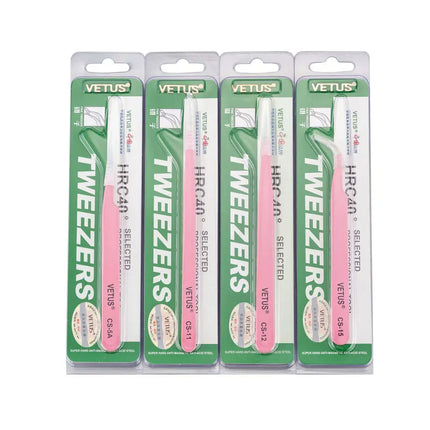 Stainless Steel Eyelashes Tweezers Anti-static High Precision VETUS Tweezers Professional Volumn Lash Extension Makeup Tool