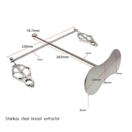 Stainless Steel Nipple Clamps Strapon Breast Enlargment Pump Clip Bdsm Bondage Restraints Adult Game Chastity Device Sex Toys.