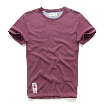Men's Cotton Solid Color T-Shirt Men Casual O-Neck Basic T-Shirt Male High Quality Classic Tops