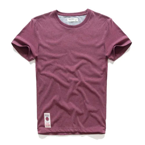 Men's Cotton Solid Color T-Shirt Men Casual O-Neck Basic T-Shirt Male High Quality Classic Tops