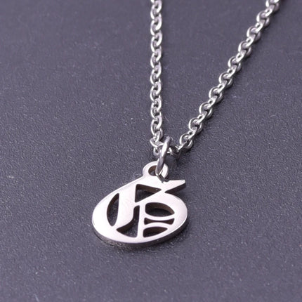 2pcs Stainless Steel Initial Necklace For Men Women Chain Old English Pendant 26 Letters Statement Necklaces Jewelry Couple Gift