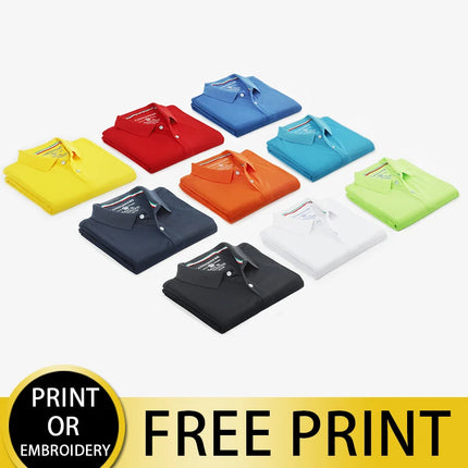 Custom Logo Printing/Embroidery Polo Shirts 100% Polyester Breathable Male Polo Employee Polo Shirt Uniform Top Shirts For Men