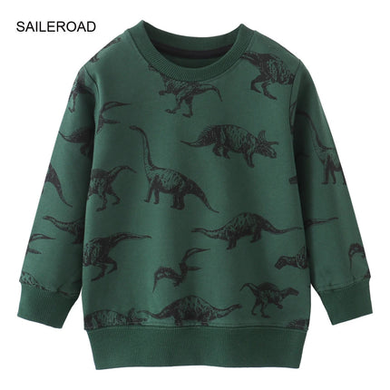 SAILEROAD Spring New Boys 2-7 Years Clothes Cotton Outerwear Cartoon Dinosaurs Baby Tops Girls Kids Toddler Hoodie Sweatshirts