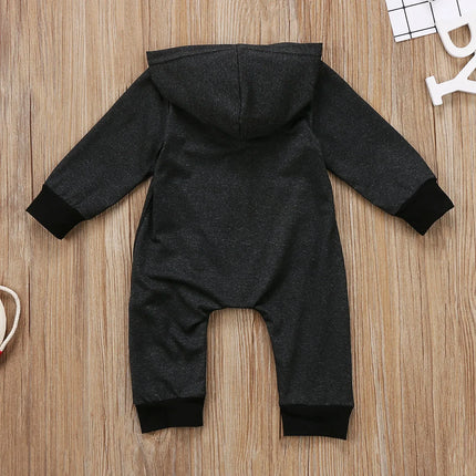 Baby Boy Girl Infant Warm Romper Jumpsuit Kids Cotton Long Sleeve Hooded  Zipper Clothes One-pieces 0-24M