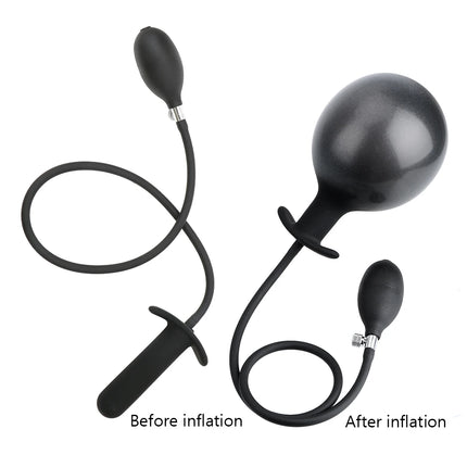 Inflatable Silicone Penis/Ball Gag Oral Dildo Open Mouth Plug Expandable Pump Big Anal Butt Plug Vibrator BDSM Flirt Sex Tools