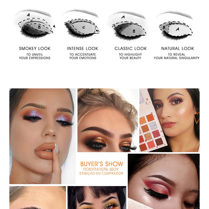 IMAGIC New Arrival Charming Eyeshadow 16 Color Makeup Palette Matte Shimmer  Pigmented Eye Shadow Powder