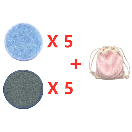 Reusable Bamboo Makeup Remover Pads Cotton 10Pcs Microfiber Washable Rounds Cleansing Facial Tools Make Up Removal Pad
