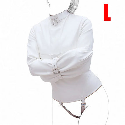 BDSM Leather Armbinder Restraint Straitjacket,Straight Jacket Bondage,Unisex Doctor Patient Cosplay,Women's Sexy Lingerie