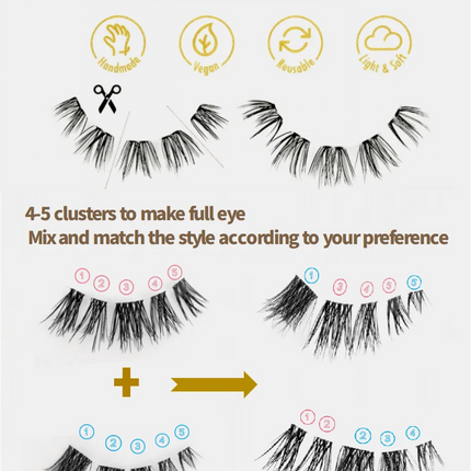 Nuo Cluster Eyelash Thin Band Natural Look Wholesale Diy Pre-cut Lash Extensions Super Soft Segment Lash Clusters Private Label