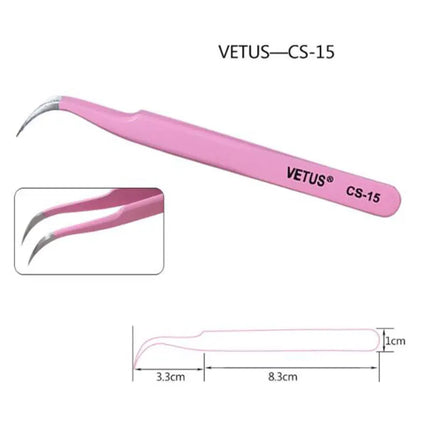 Stainless Steel Eyelashes Tweezers Anti-static High Precision VETUS Tweezers Professional Volumn Lash Extension Makeup Tool