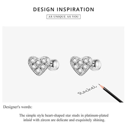Bamoer 925 Sterling Silver Brilliant Star Earrings for Women Tiny Butterfly Stud Earrings Snowflake Girl Ear Studs Fine Jewelry