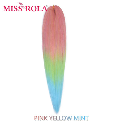 Miss Rola Synthetic 26 Inches 75g Kanekalon Hair Wholesale Bulk Braid Hair Extension Pre Stretched Pink Blonde Twist Jumbo Braid