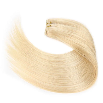 BHF Straight Human Hair Weft Platinum Blonde European Remy 100% Human Hair Weave Bundles Extensions