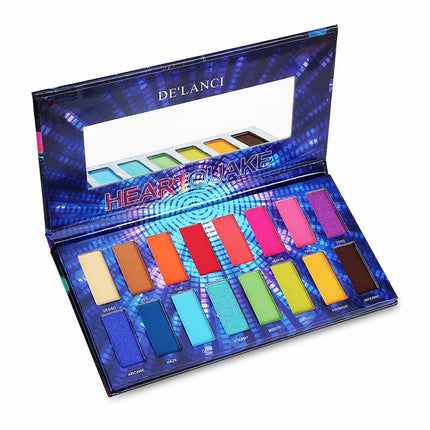 De'lanci glow matte High pigmented, beauty bomb,eye shadow palette with 16 colors of neon pigment,, color cosmetics, makeup set