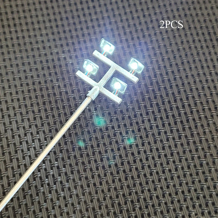Ho Scale Model Lamp Tower Lighting 12v Model Lights Layout Lamppost Train Playground Stadium Overhead Light Warm/cold White