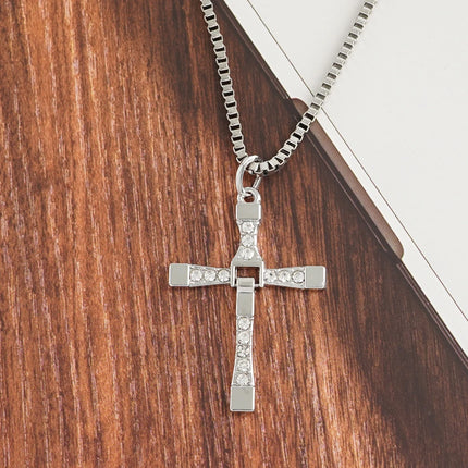 New Fast And Furious 7 Moive Cross Tourette Necklace Dominic Toretto Cross Pendant Necklace For Men
