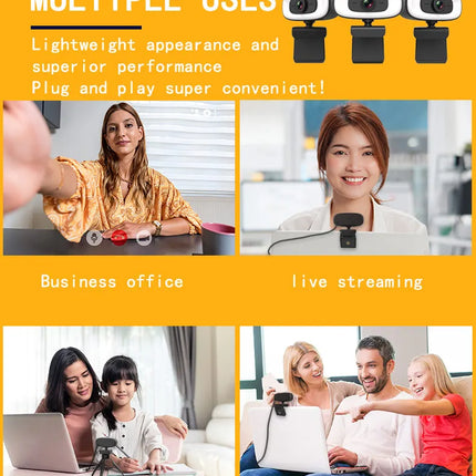 Webcam Mini 4K USB Computer 2K Webcam  Full HD 1080P Web  For Work With Microphone Tripod For PC Laptops Live Streaming Camera