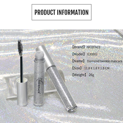 Diamond Glitter Mascara Fast Dry Eyelashes Curling Extension Makeup Waterproof Long-lasting Lengthens Eye Lash Black 4D Mascara
