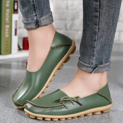 Women Flats Hot Sell Colourful Leather Women Loafers Ballet Pointed Toe Flats Ladies Shoes Loafers Plus Size 44 Zapatos De Mujer