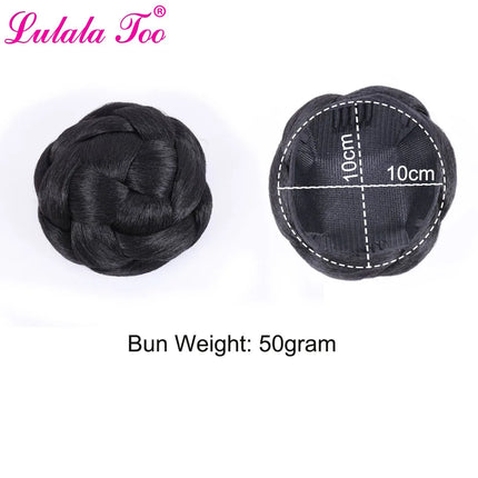 Synthetic Fake Hair Bun And Bang Set Heat Resistant Fiber Chignons HairPiece Ponytail Wig For Women Clip in Hair Extension