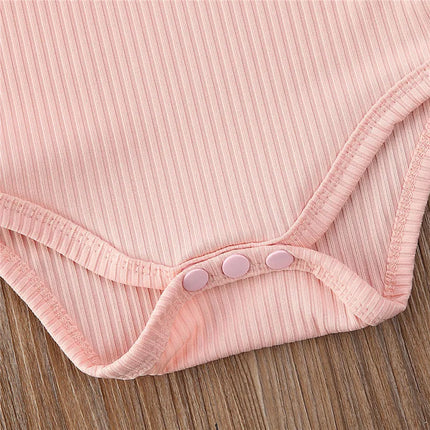 0-18months Newborn Baby Girl Rompers Ruffle Short Sleeve Bodysuit For Infant Girls Solid Black Pink White Summer Playsuits