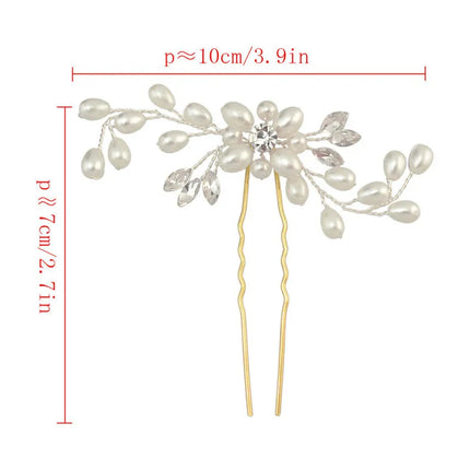 Crystal Pearl Tiaras Hairbands Hairpins Bridesmaid Diamante Vine Decoration Hair Accessories Bridal Wedding Jewelry Headwear