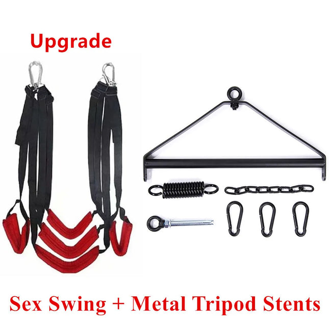 Sex Swing Metal Tripod Stents Sexual Sex Furniture Fetish Bandage Adult Games Chairs Hanging Door Swings Erotic Toys for Couples