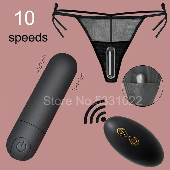 Vibrating Panties 10 Function Wireless Remote Control Rechargeable Bullet Vibrator Strap-on Underwear Vibrator for Women Sex Toy