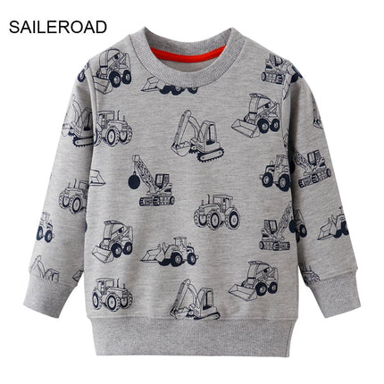 SAILEROAD Spring New Boys 2-7 Years Clothes Cotton Outerwear Cartoon Dinosaurs Baby Tops Girls Kids Toddler Hoodie Sweatshirts