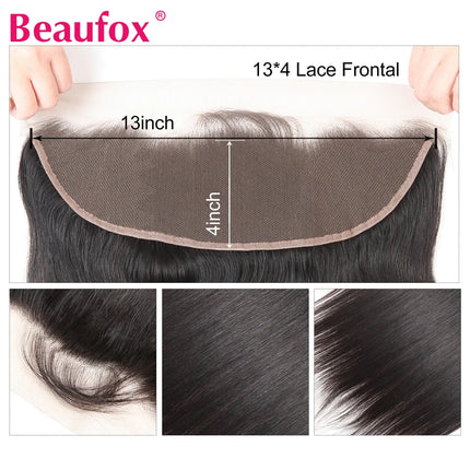 Beaufox Ear To Ear Loose Wave Lace Frontal Closure Free Part Brazilian Human Hair Closure Remy Hair