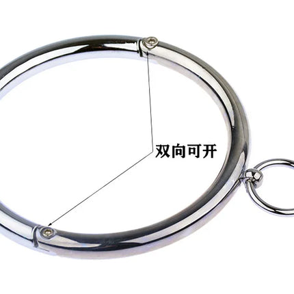 Stainless Steel Collar Neck Ring Slave BDSM Metal Collar Slave Bondage Positioning Bandage Fetish Adult Games Sex Toys For Woman