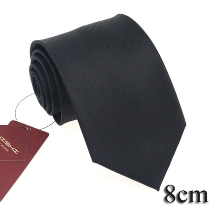 HUISHI 8CM 8 Styles Men's Solid Dark Blue Neck Tie 6cm Waterproof Jacquard Necktie Daily Wear Cravat Wedding Party For Men