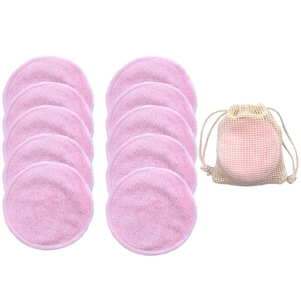 Reusable Bamboo Makeup Remover Pads Cotton 10Pcs Microfiber Washable Rounds Cleansing Facial Tools Make Up Removal Pad