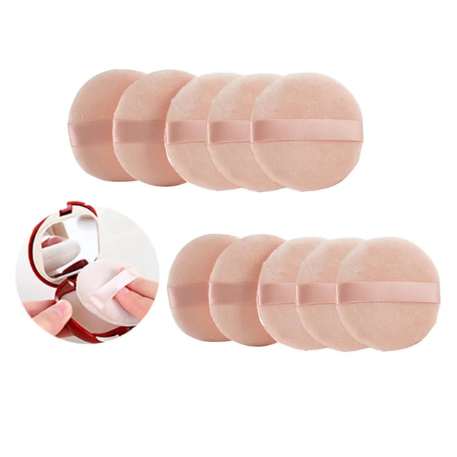 10pcs Professional round Shape Soft Cosmetic Puff Portable Face Body Powder Foundation Makeup Sponge for Facial Body Application